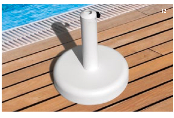 Pied de parasol en ciment et PVC Pied de parasol en ciment et PVC